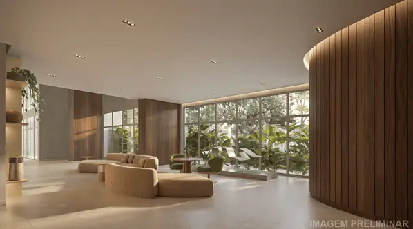 Piscina no Sky Lounge do Vértice Butantã com vista panorâmica da cidade